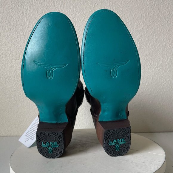 Lane Boots PLAIN JANE Shorties Womens Sz 9 Brown Cowboy Ankle Bootie Western - Picture 9 of 12